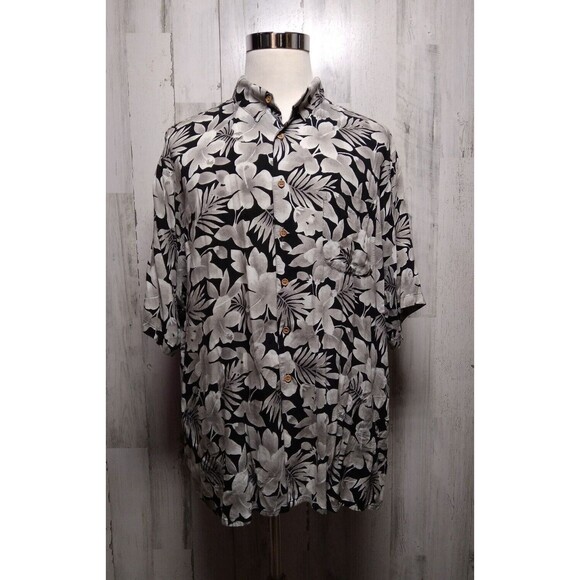 MEN'S SIZE XL HAWAIIAN  BUTTON-FRONT SHORT SLEEVE SHIRT (HANA BAY) - Picture 1 of 7